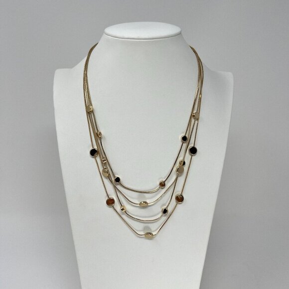 Unbranded Gold Finish Four Strand Adjustable Chain Necklace - Picture 1 of 13